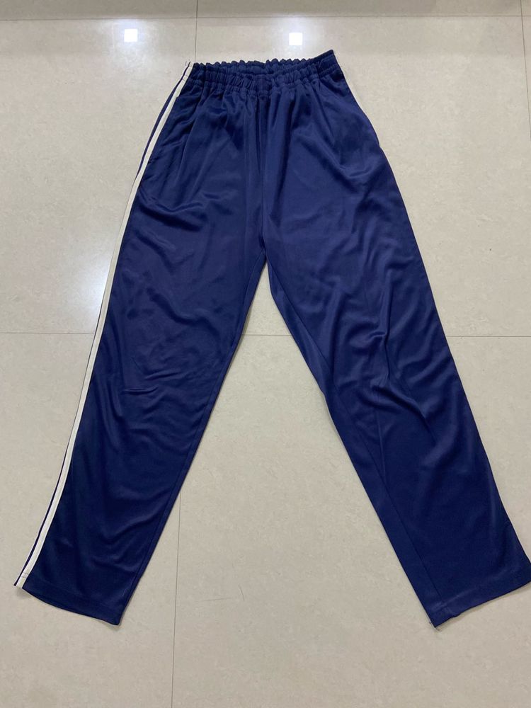 Navy Track Pants with White Stripe