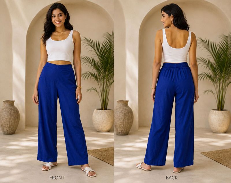ATEESA Vibrant Blue Palazzo Pants