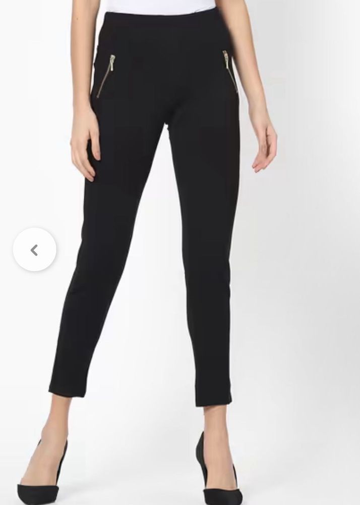 Chic Black Zipper Pants