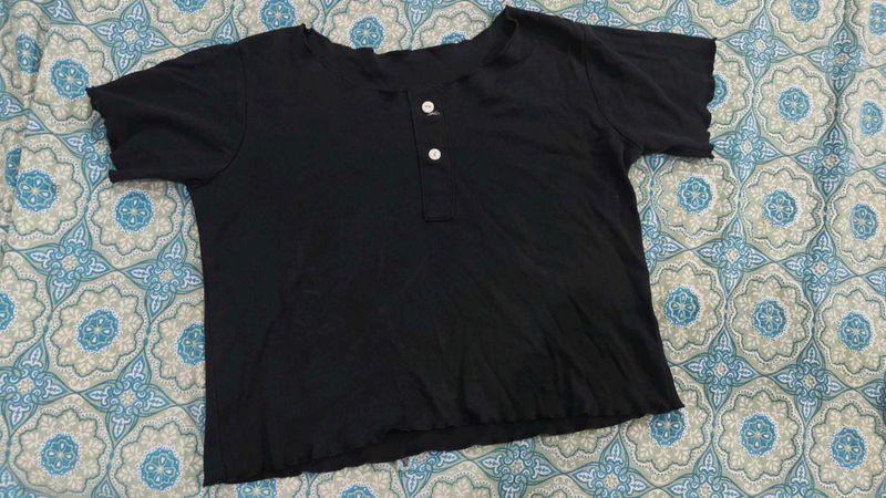 Black Henley T-Shirt