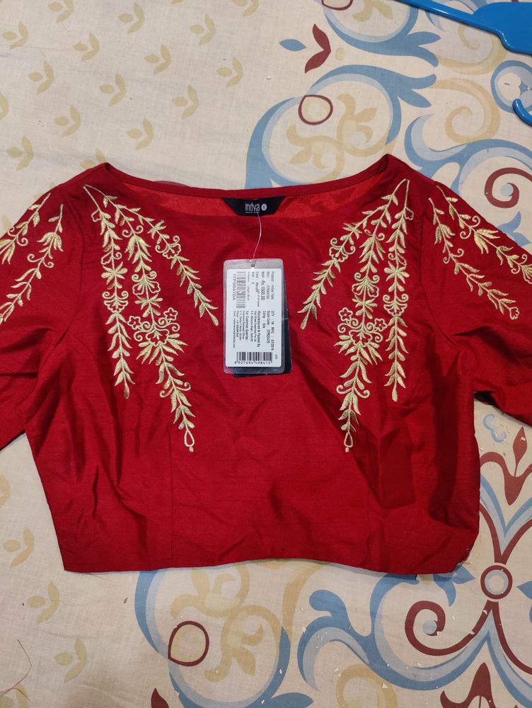 Indya Raw Silk Blouse With Tags