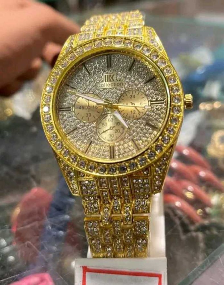 Iced Out Gold Chronograph Watch