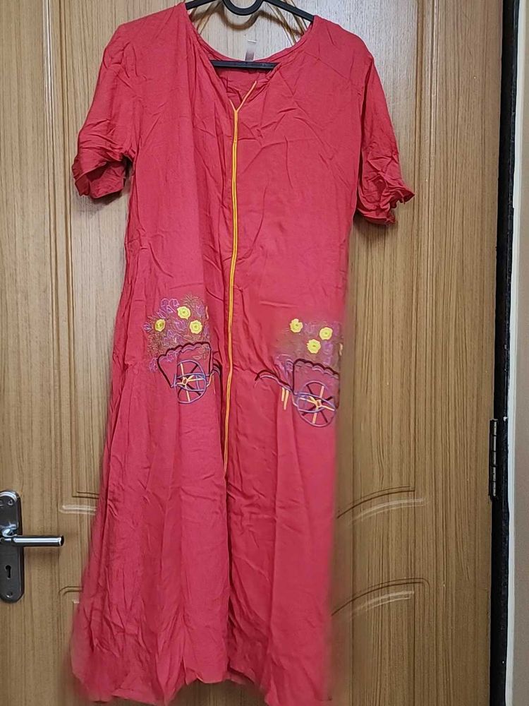 A Line Kurta Without Side Cuts