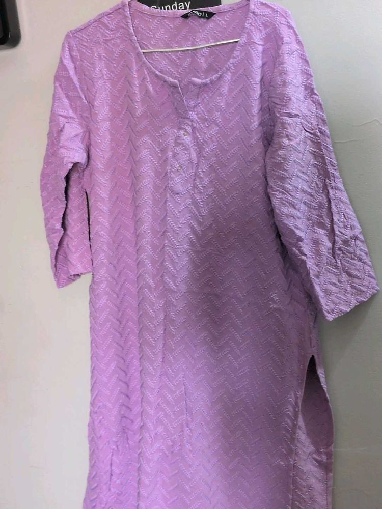 Lavender Textured Kurta