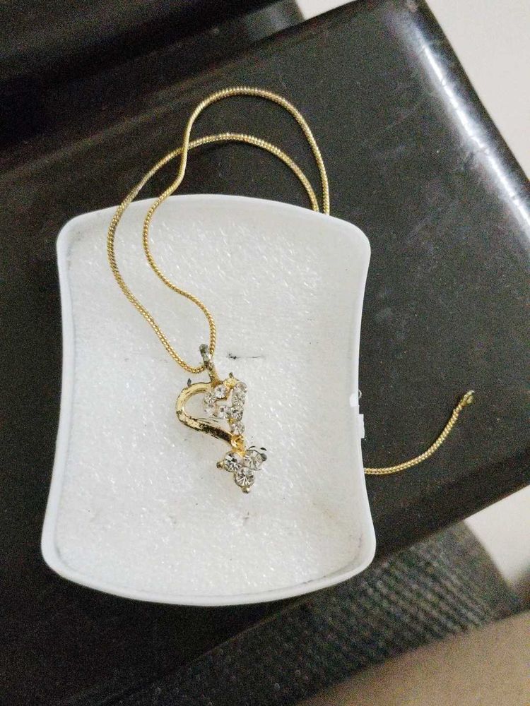 Gold Chain with Heart Pendant