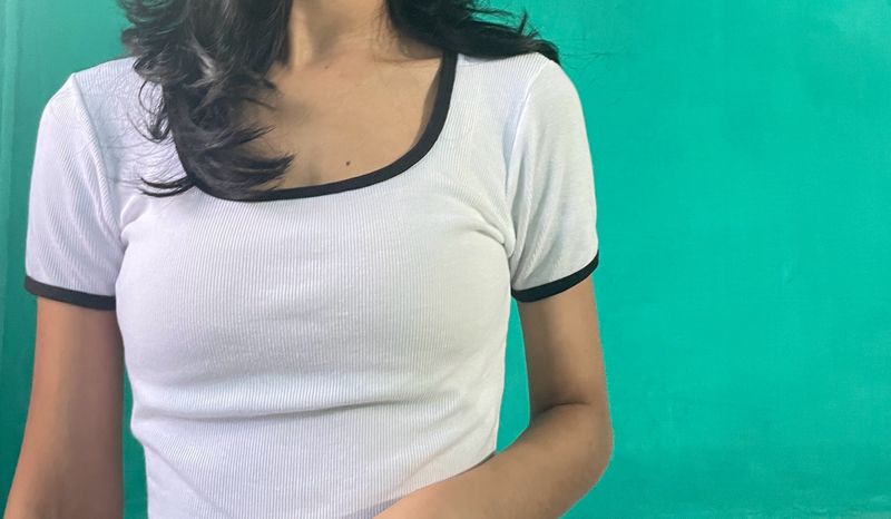 White Crop Top For Women