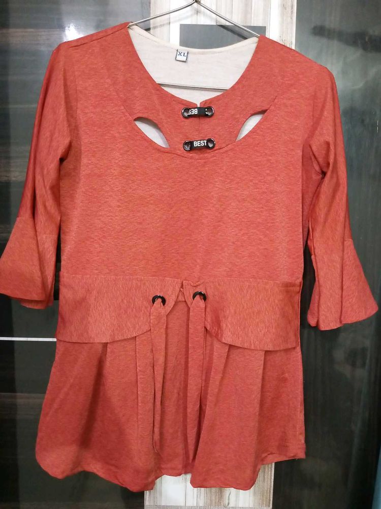 Stylish Women's Top with Quarter Sleeves