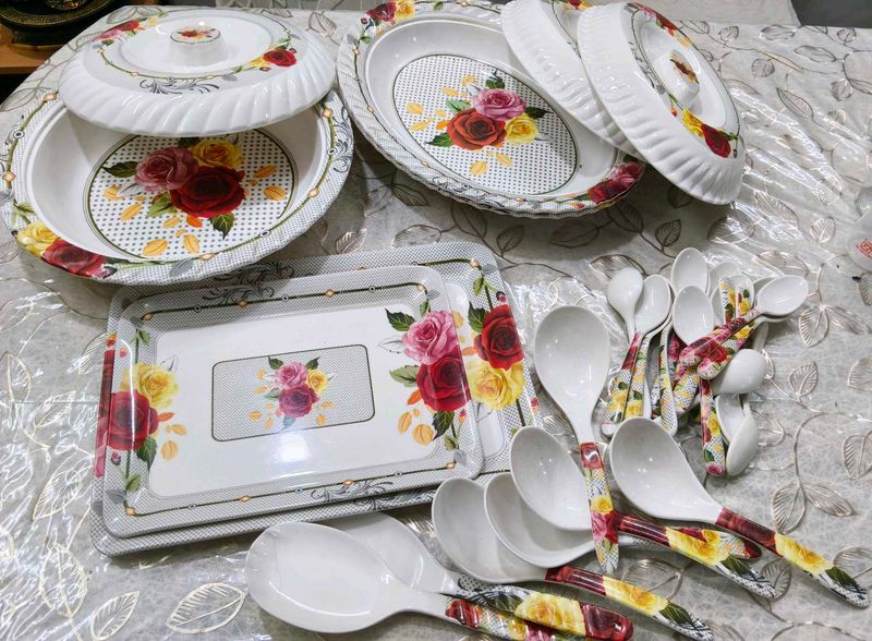Combo of Floral Serving Platter Set