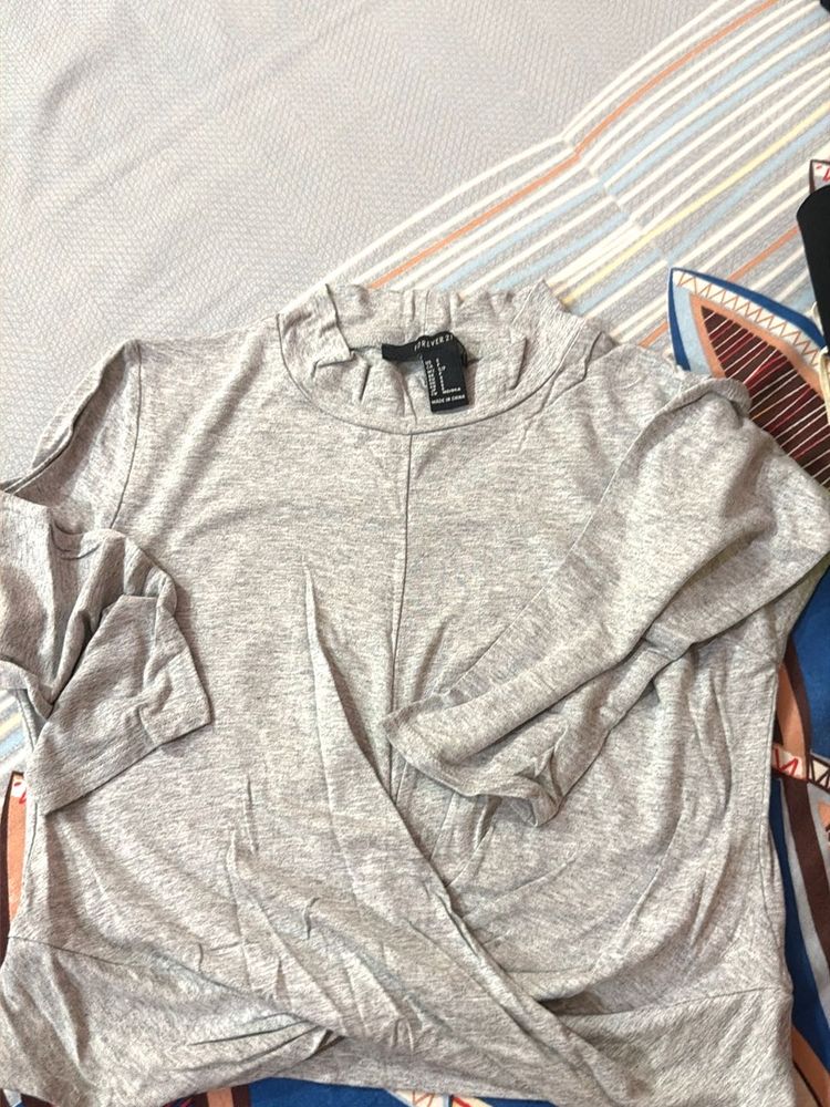 Soft Grey Long Sleeve Top