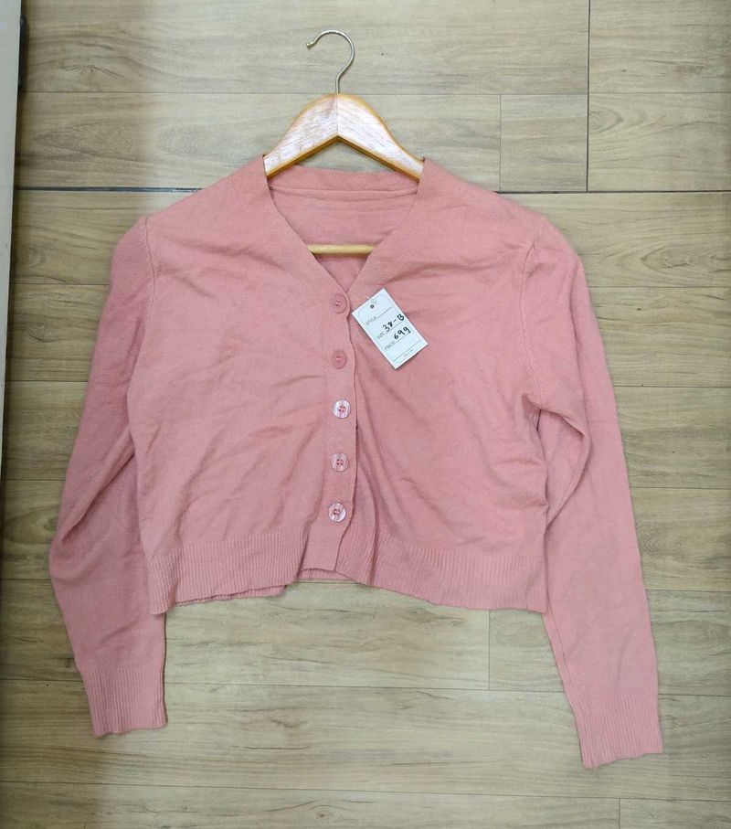 Dusty Rose Cardigan Top