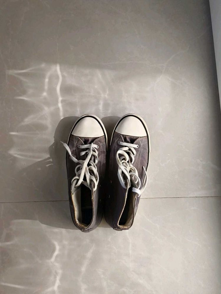 Classic Grey High-Top Sneakers