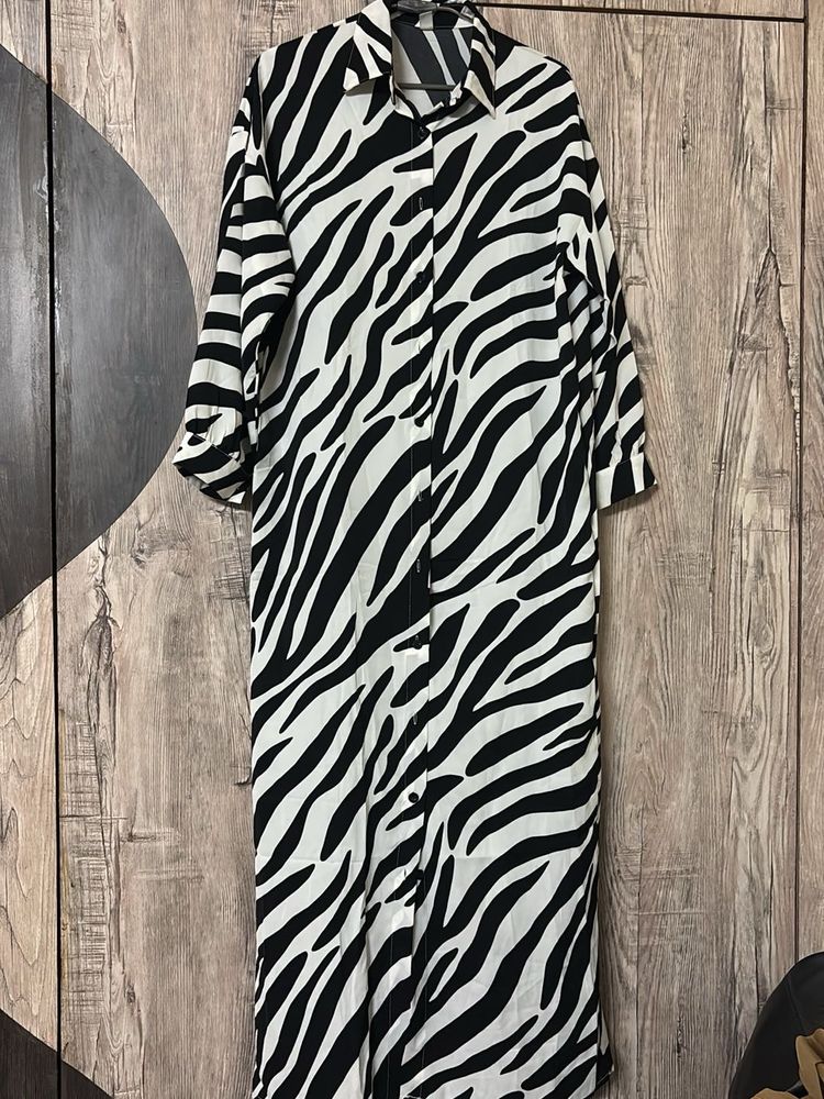 Stylish Zebra Print Maxi Dress