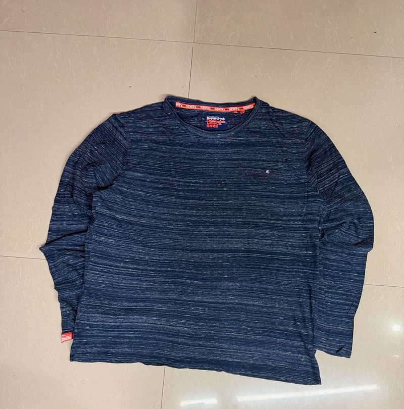 Superdry Men's Blue Marl Long Sleeve T-Shirt