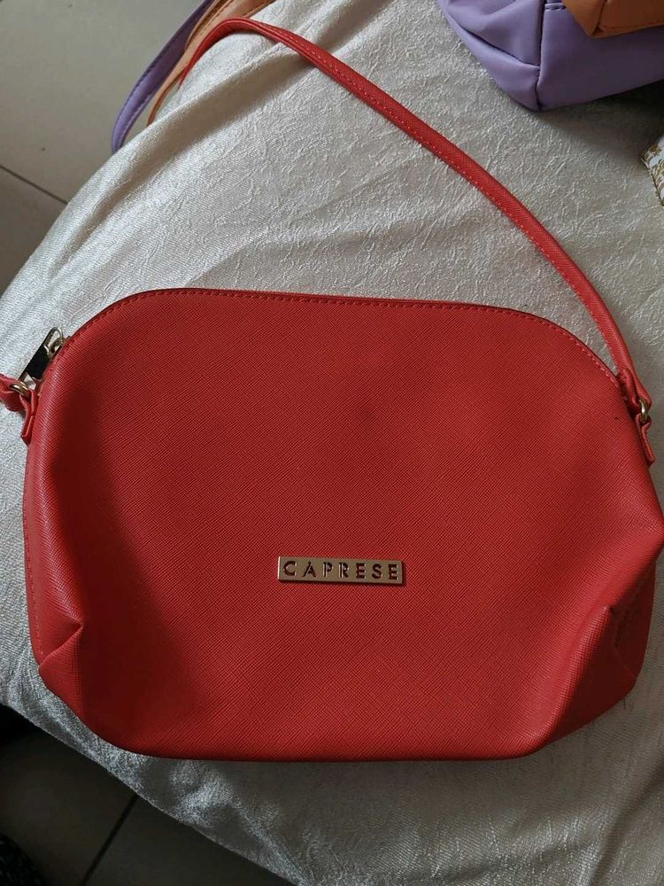 Vibrant Red Caprese Shoulder Bag