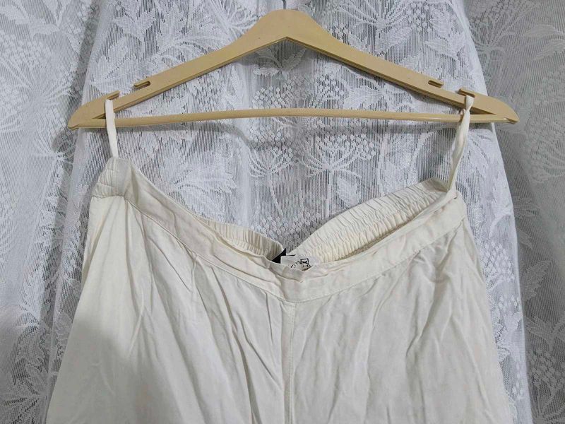 Comfortable Cream Wide-Leg Pants
