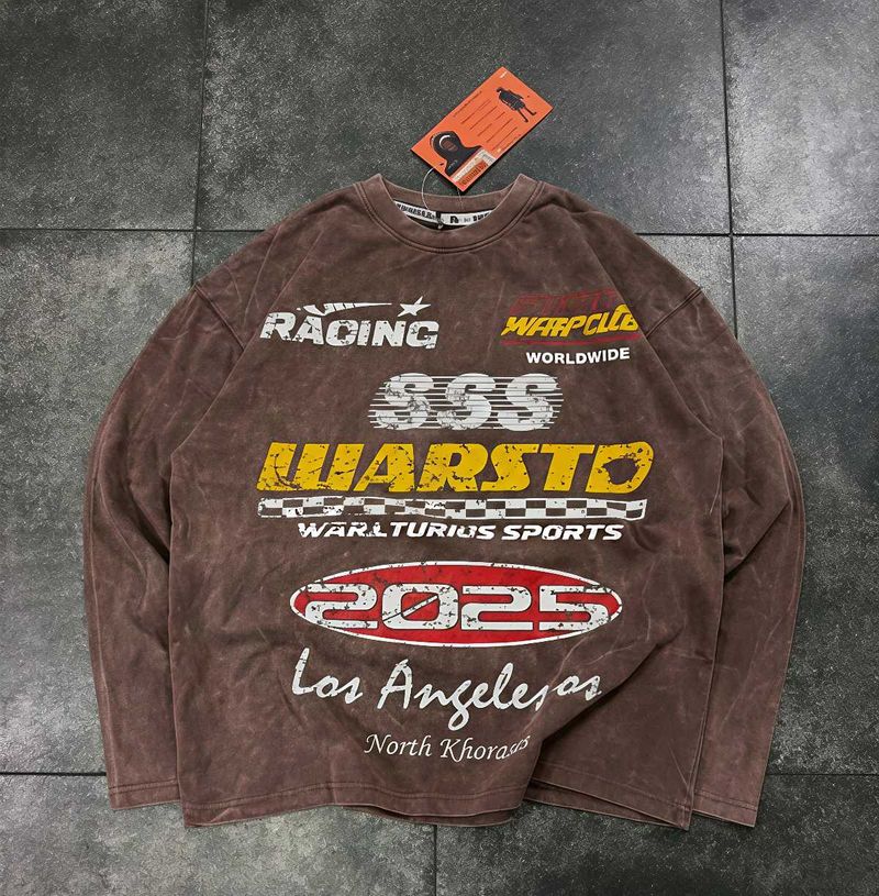 Retro Racing Graphic Long Sleeve T-Shirt