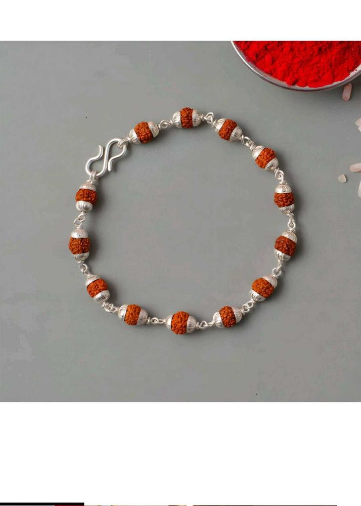 Rudraksha and Silver Bracelet