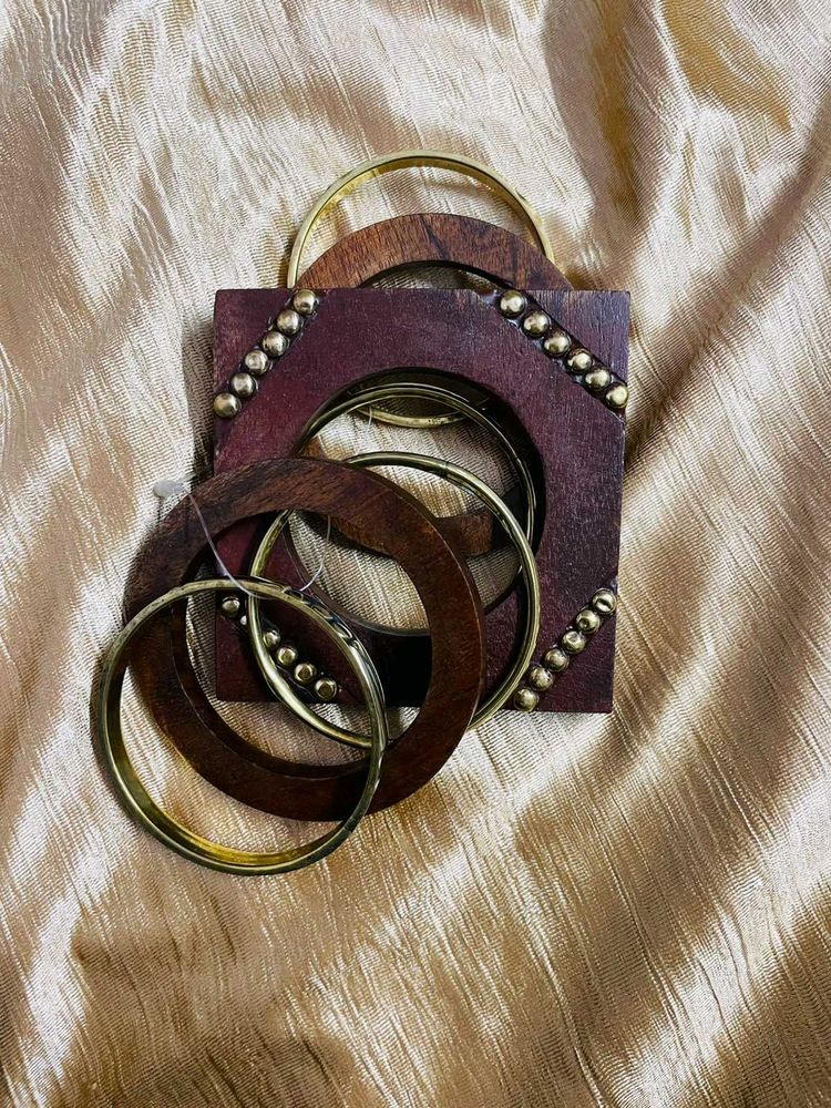 Boho Wooden Bangles Set