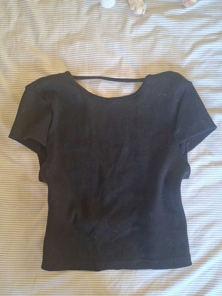 Backless Black Crop Top
