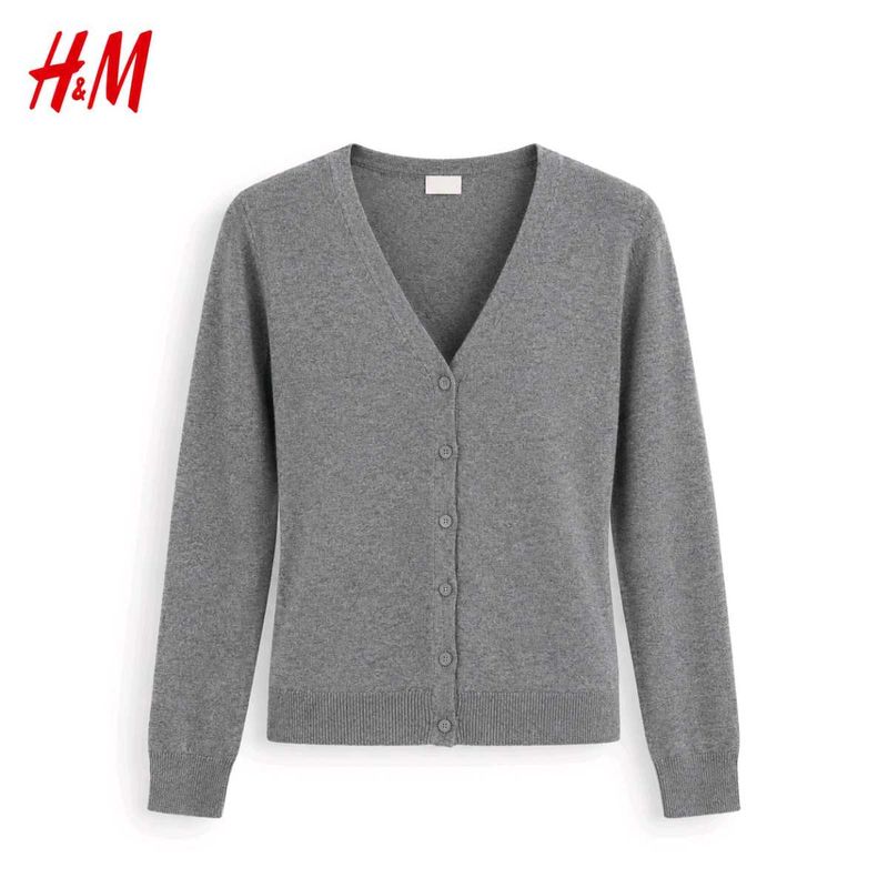 H&amp;m Classic Grey Button-Up Cardigan