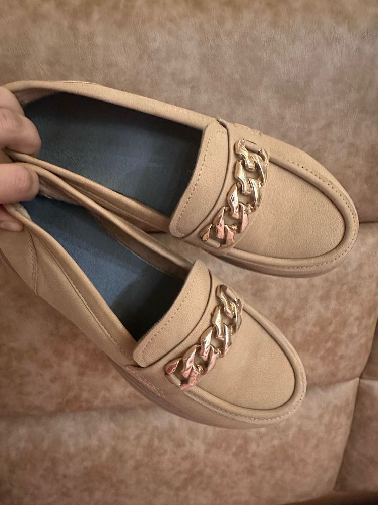 Beige Loafers with Chunky Sole - New