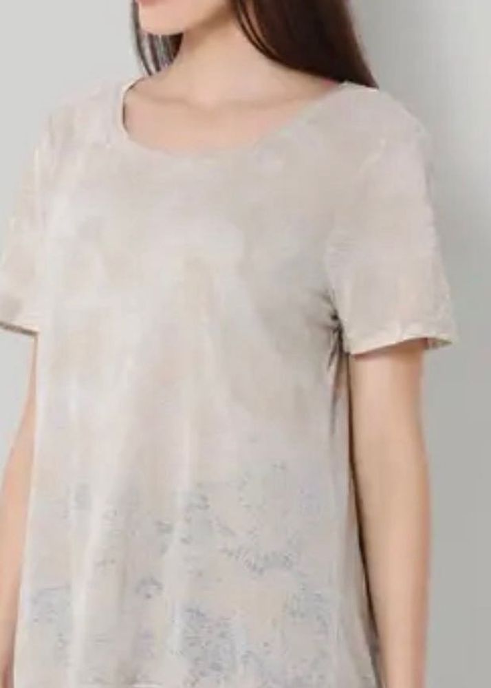 Peach Floral Print Top