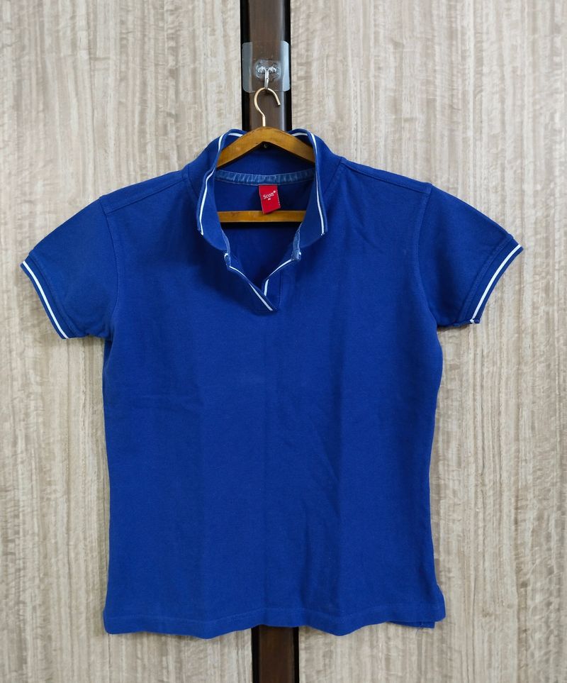 Navy Blue Collared T-shirt (34-36)