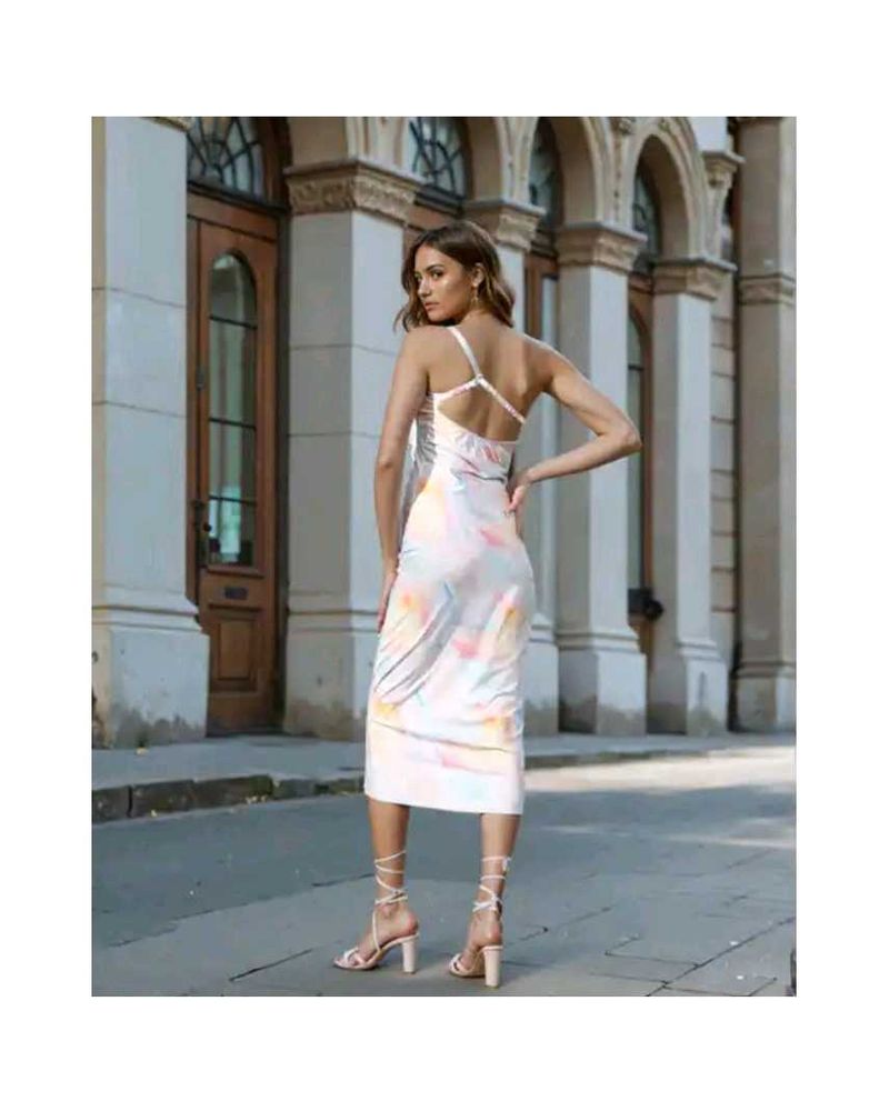 Trendy Pastel Tie-Dye One-Shoulder Dress