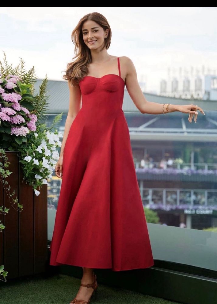 Ralph Lauren Dupe- Red A-Line Midi Dress