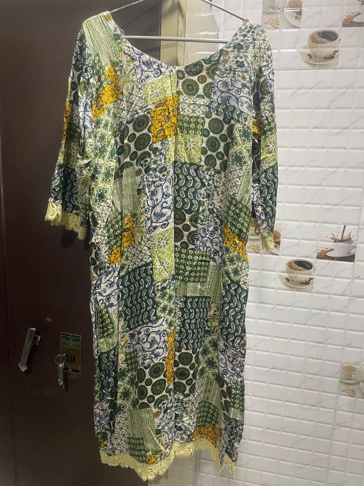 Patchwork Print Kurti