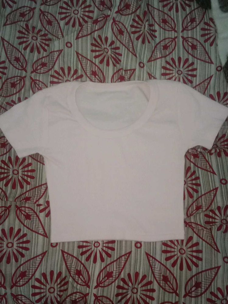 Light Pink Cropped T-Shirt