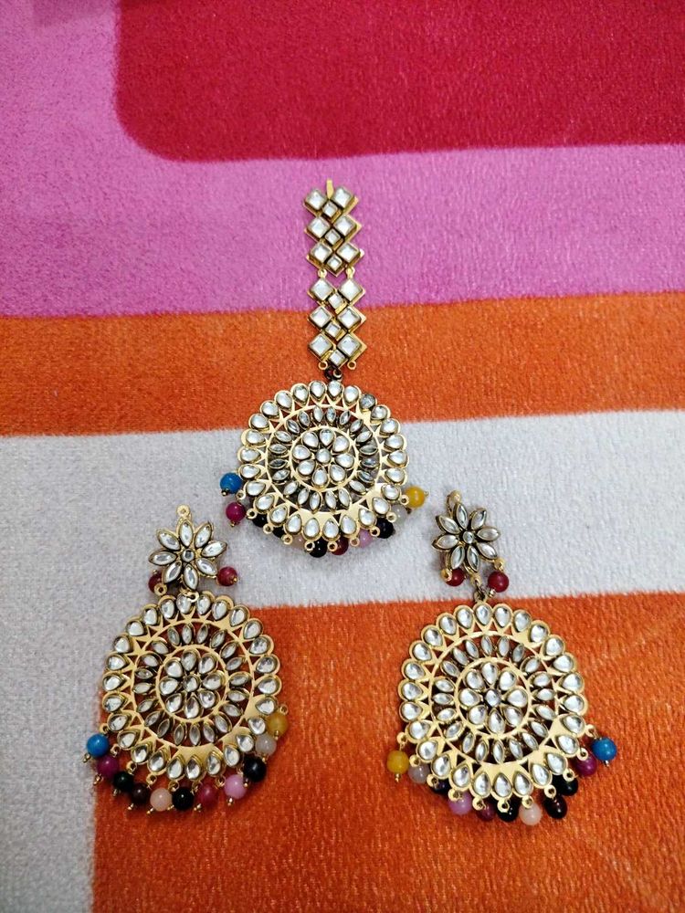 Elegant Kundan Jewelry Set
