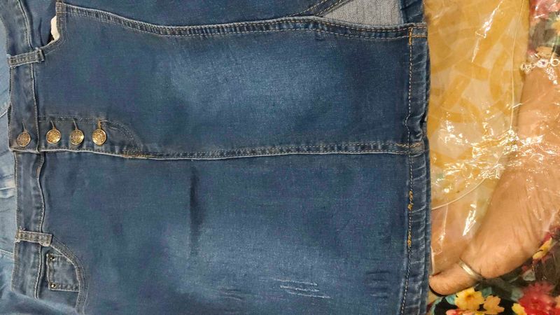 Blue Denim Jeans skirts and shorts