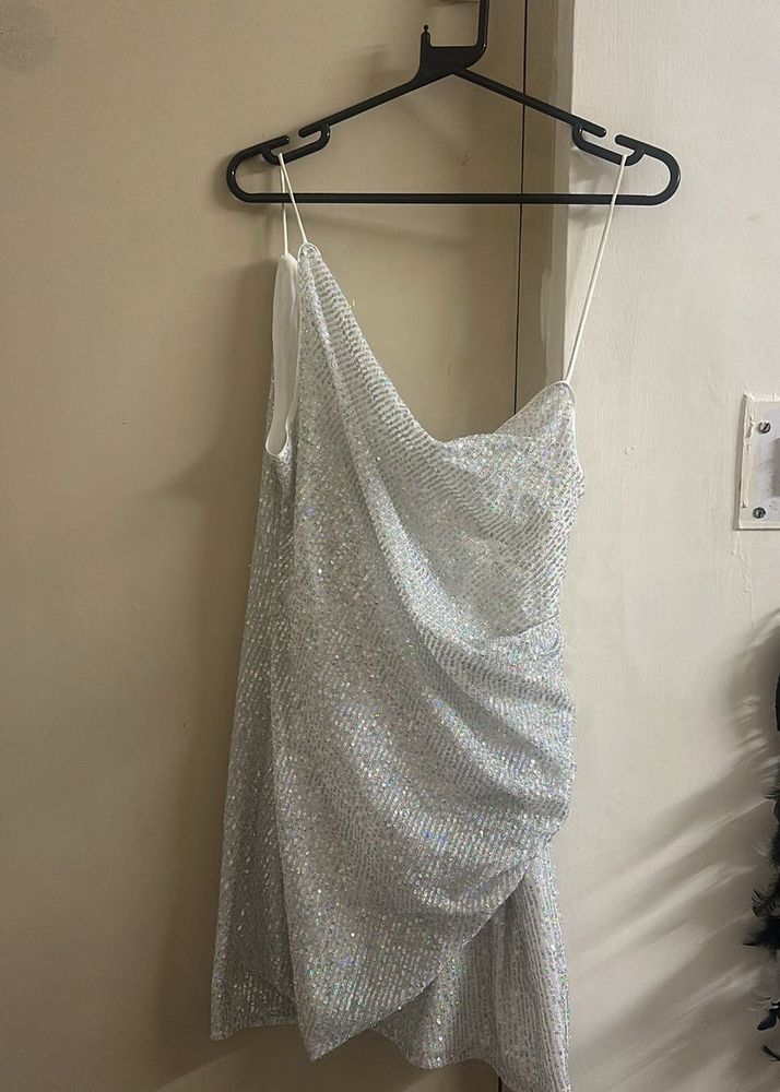 Asos Sparkling Silver Mini Dress