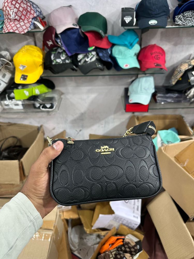 Coach Black Embossed Clutch Bag