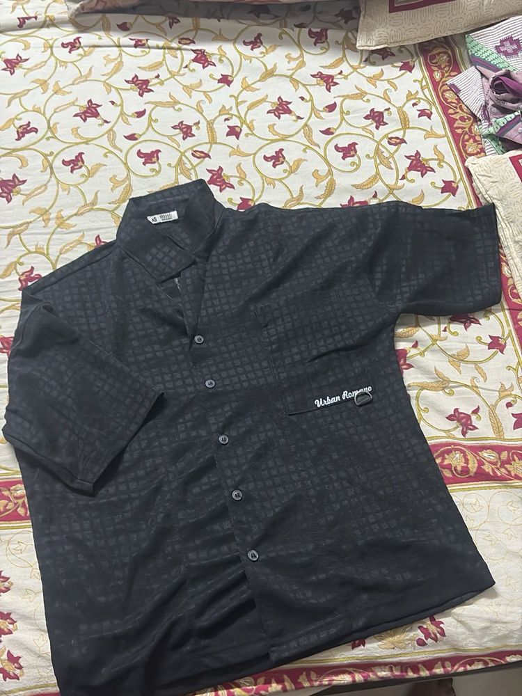 Urban Ragazzo Black Casual Shirt