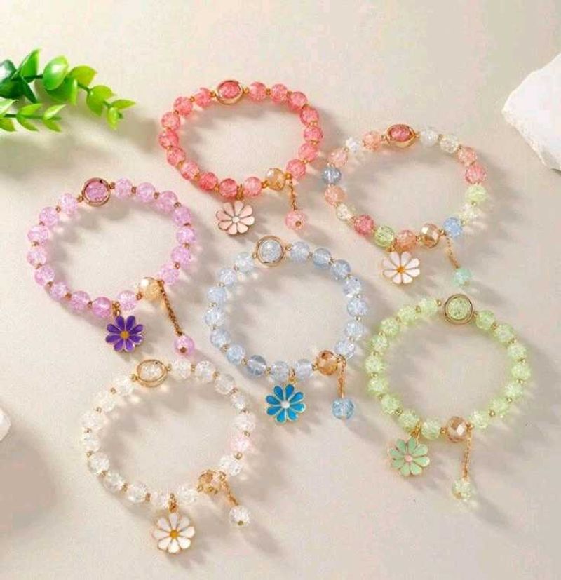 Cute Beaded Bracelets with Charms set of 2