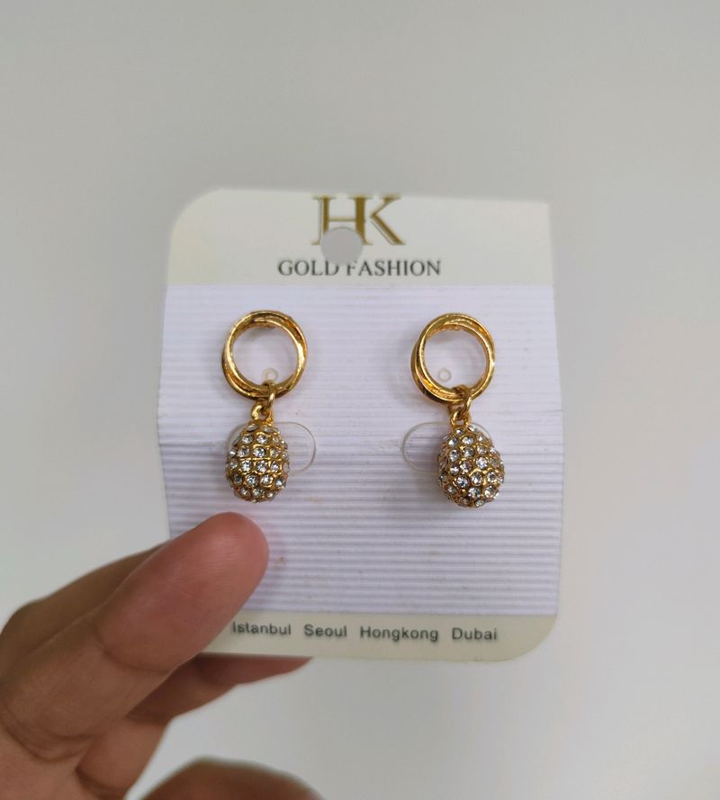 Gold &amp; Diamond Earrings