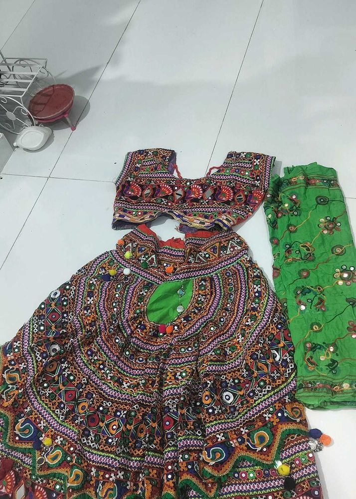 heavy garba dress Embroidered Lehenga Choli Set