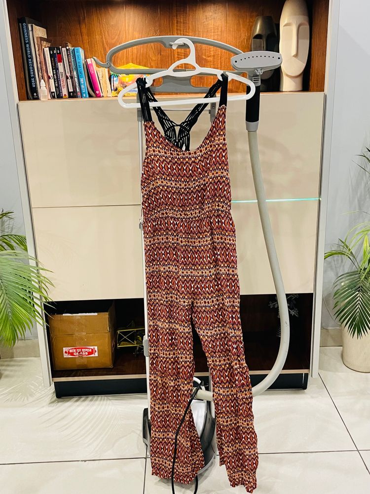 Print modern stylish  jumpsuit with belt