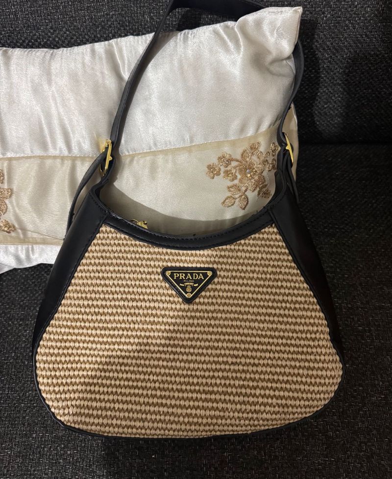 Prada Cleo Raffia leather Shoulder Bag