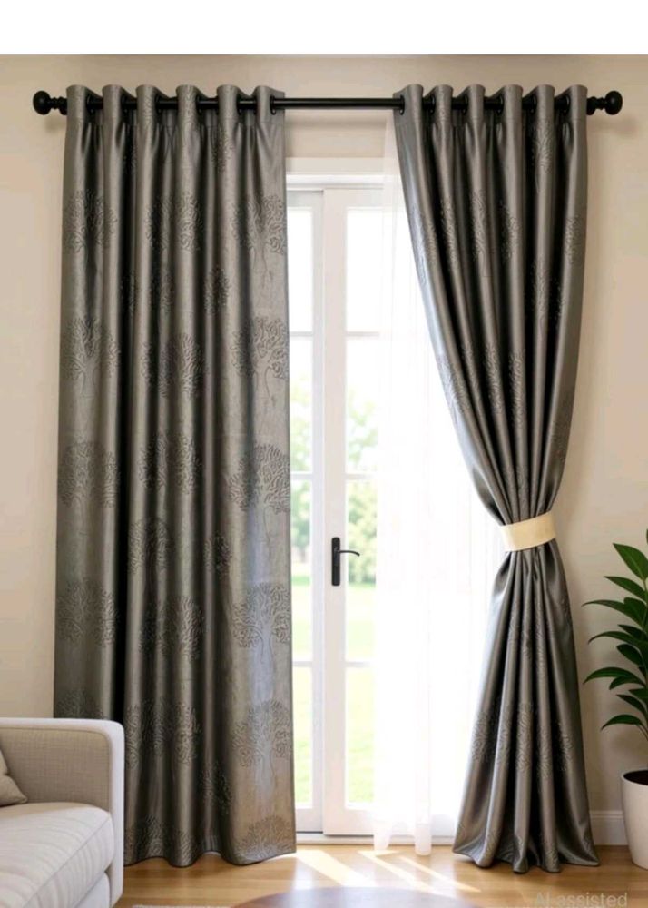 Embossed Tree Curtains pack of 2