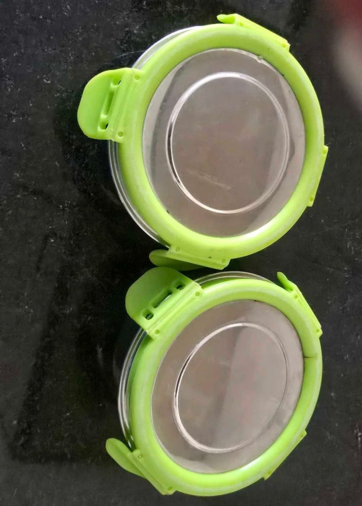 Set of 2 Stainless Steel Food Containers