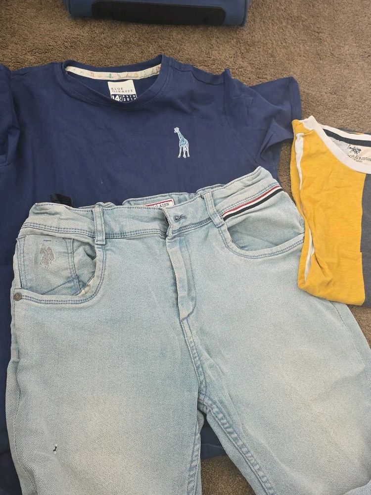 Boys Blue Denim Jeans with t-shirt