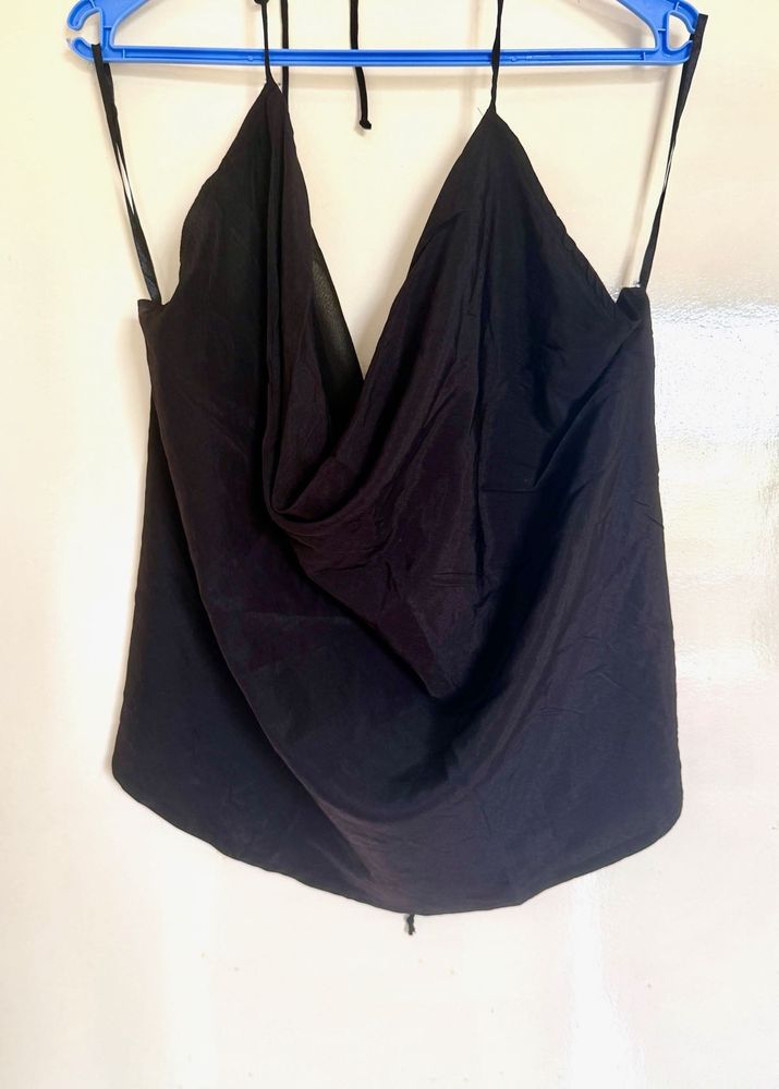 Black Halter Neck Cami Top