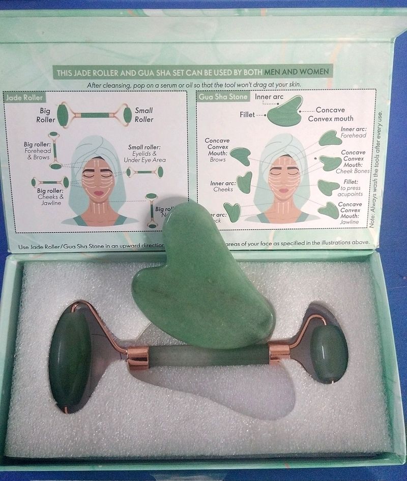 Face Sculpting Jade Roller and Gua Sha Set