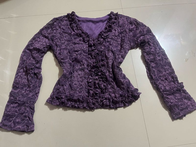Elegant Purple Lace top