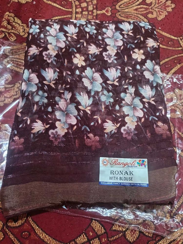 Elegant Party Dolla Floralwork print Fancy Saree