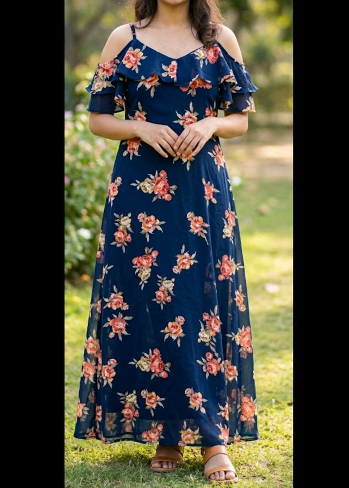 Floral Cold Shoulder Dress
