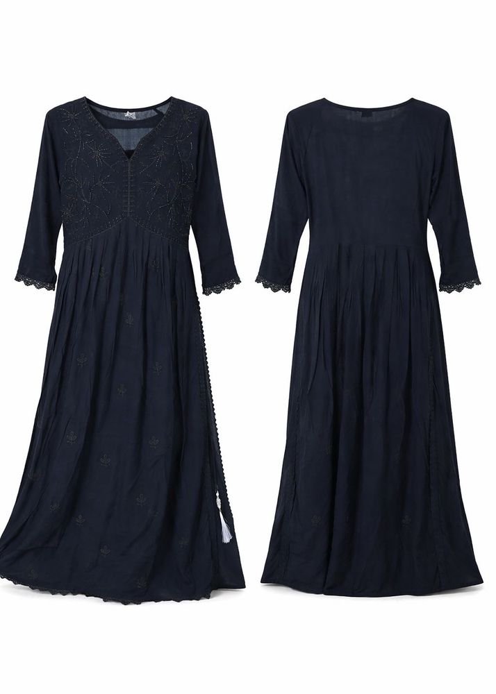 🖤 Black Anarkali Kurti Set (with Pajama)